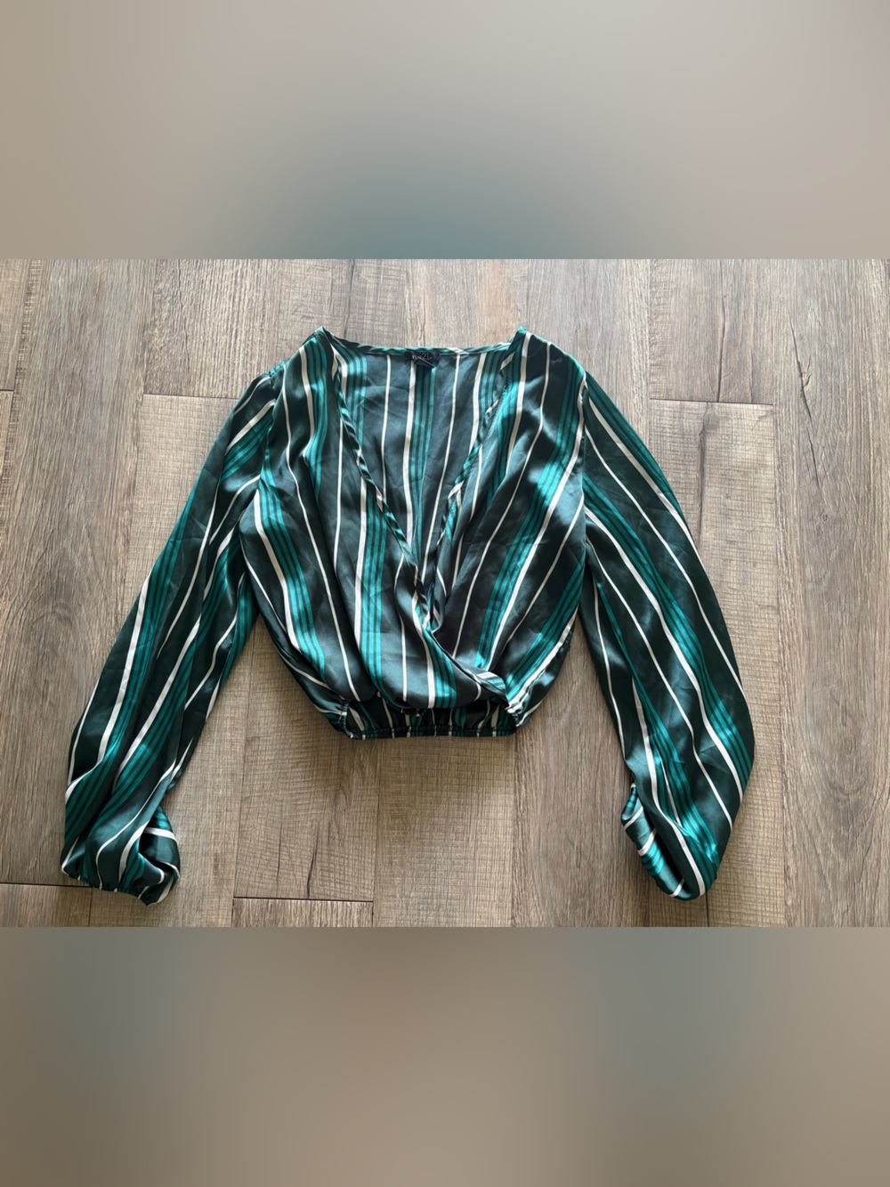 Rue21 Teal Vertical Stripe Blouse